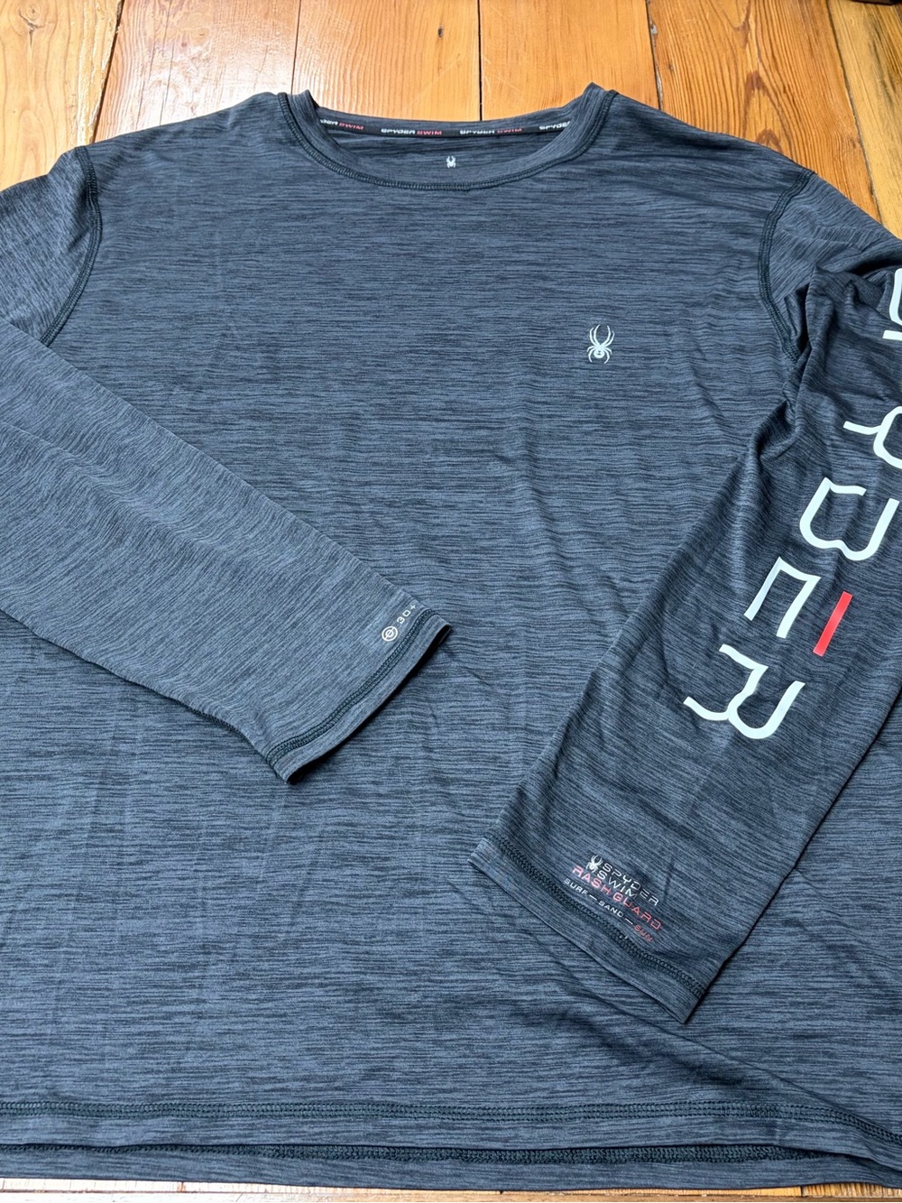 Spyder swim SPF Men's Long Sleeve Crewneck Shirt - Heather Charcoal